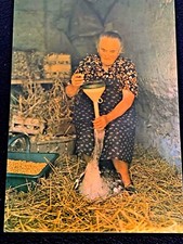 Carte postale - La gaveuse d'oie - 1997 - Envoyée de Souillac