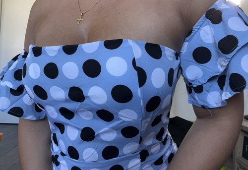 Robe bleu pois sexy pin - pois, up