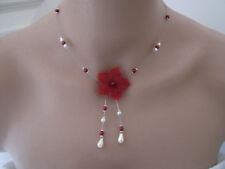 Collier Rouge Bordeaux Ivoire