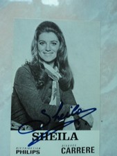 SHEILA  autographe  CARTE