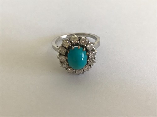 Bague turquoise et - en, or