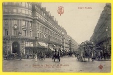 cpa FRANCE 75 - PARIS vers 1900 Place de l'OPÉRA Attelages Omnibus Hippomobile