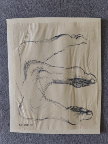 Ancien dessin croquis - , étude