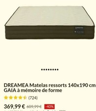 matelas 140x190 RESSORT MEMOIRE DE FORME DREAMEA