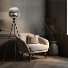 Lampe Sur Pied Retro En Verre