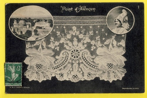 Cpa dentelle point - cpa,