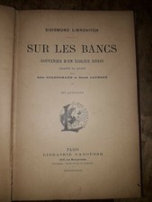 SUR LES BANCS - LIBROVITCH SIGISMOND chez Larousse Souvenirs d'un écolier russe