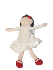 Doudou poupée Jacadi robe blanche ailes 32 cm Fille ange