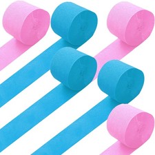 6 Rolls Pink Blue Crepe Paper