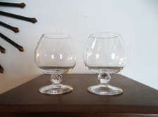 2 verres a cognac cristal Daum France modele BOLERO signés - H11,5 cm Ø 9 cm
