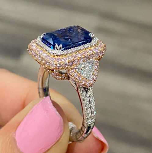 Bague diamant taille émeraude