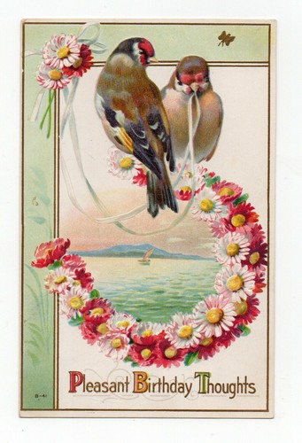 Oiseaux chardonnerets cpa - oiseaux,