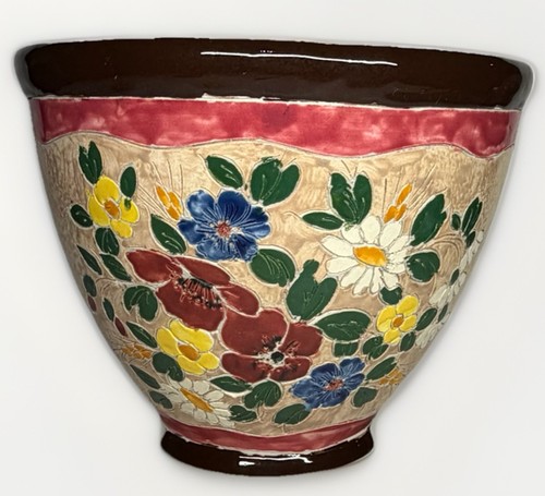 Rare vase cache pot signé - /,