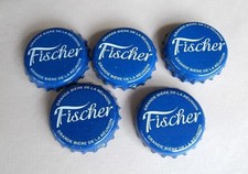 LOT 5 CAPSULES de BIÈRE * FISCHER * ILE DE LA RÉUNION * BEER CAPS