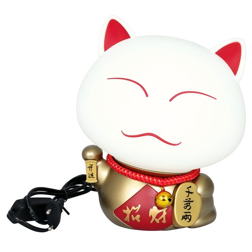 Lampe chat porte bonheur - , or