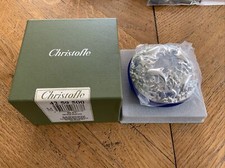 Christofle photophore bleu avec ornements meteor dauphin Neuf bougeoir bougie