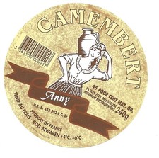 etiquette fromage  camembert export ANNY