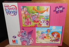 boîte 2 puzzles 2 x 35 pièces MON PETIT PONEY anniversaire, plage, sous blister