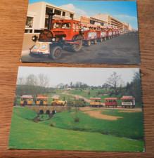 2 CPA ROUEN 1977 les essarts TRAIN circuit course automobile PUBLICITE floralies