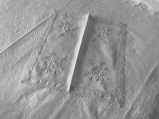 linge ancien Napperon Centre De Table Lin Dentelle Richelieu Point De Bourbon