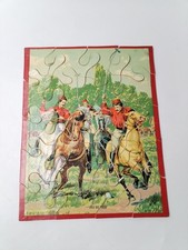 Puzzle Bois Ancien Scène Du Jeu de Polo Imprimerie Tourangelle Tours Jeu