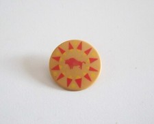 PLAYMOBIL (E192) INDIENS - Bouclier Rond à Motifs avec Bison Marron (abimé)