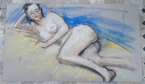 Huile sur carton nu de - ,