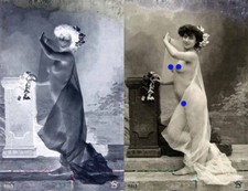 photo NEGATIF verre NU EROTIQUE  1900  / 9 x 14.5 cm / 220 /  risque sexy nude