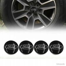4X CACHE MOYEU CENTRE DE ROUE Pour FORD NOIR 54MM Embleme Logo Insigne Jante
