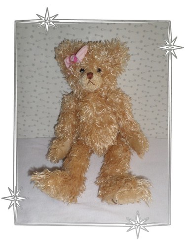 Peluche ours beige noeud - -,
