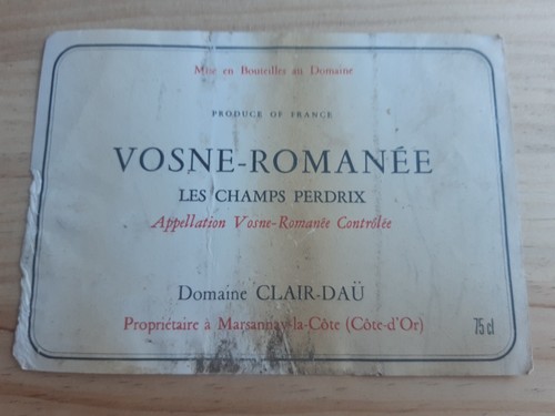 étiquette vin vosne - étiquette,