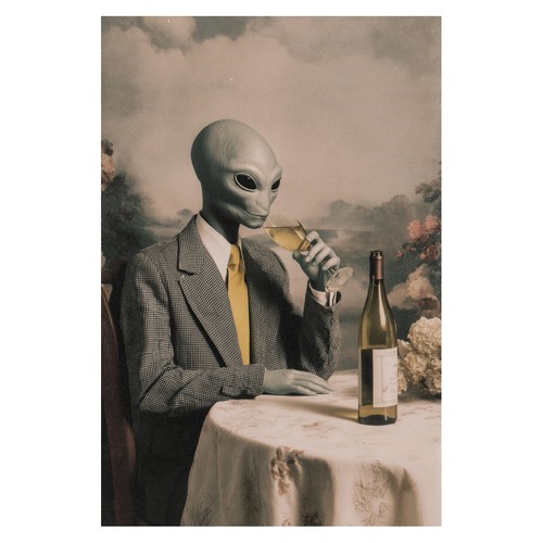 Affiche surréaliste alien - affiche,