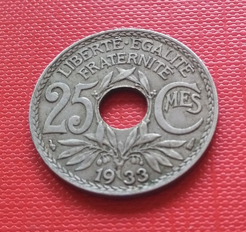 Pièce france 25 centimes - pièce,