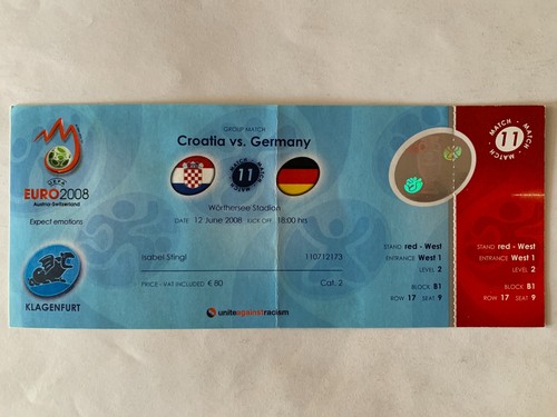 Ticket match uefa - euro, 2008