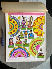 COLARGOL N°8 PAGE 20 PLANCHES ORIGINALES LE CAMP INDIEN 29 x 40 TBE