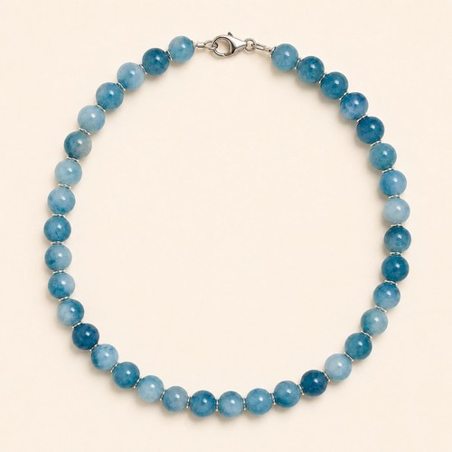 Collier perles larimar - collier,