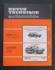REVUE TECHNIQUE AUTOMOBILE RTA ALFA ROMEO ALFASUD RENAULT 12 n°346