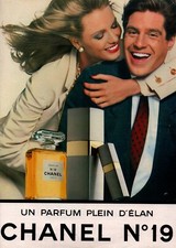 Publicité papier Parfum. Perfume ad Numéro 19 de CHANEL 1983