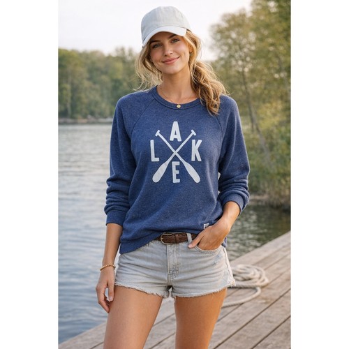 Lake graphic fleece sweatshirt - graphic,