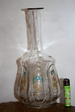 grande CARAFE VERRE ÉMAILLÉ ART NOUVEAU XIX° 1900 LEGRAS ? numéroté fleure 27 cm