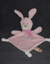 ?Doudou Plat Lapin Rose NICOTOY SIMBA  Blanc Triangle Echarpe 3 Noeuds TTBE