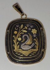 Bijou Vintage Pendentif Or De Tolède Damascène #M# G3