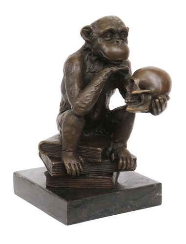 Statuette bronze singe - bronze, avec