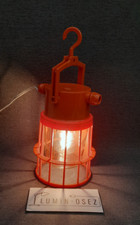LAMPE SUSPENSION LAMPION BALADEUSE ANNÉE 70 ORANGE INDUSTRIEL ATELIER