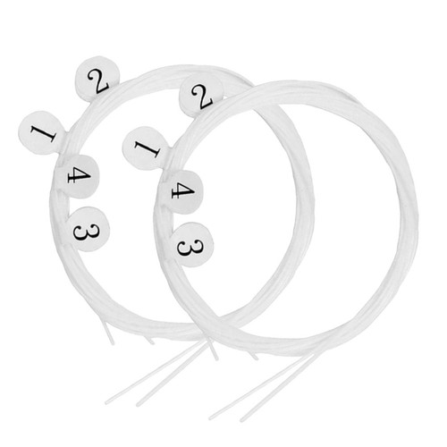 8pcs white nylon ukulele - white,