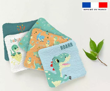 Lingettes lavables motif bébé dino x 6