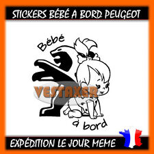 stickers Bébé à Bord peugeot fille, bébé a bord peugeot
