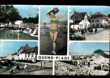 QUEND-PLAGE (80) PIN-UP à la PLAGE , VILLAS , MINI-GOLF & COMMERCES animés 1950