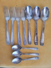 Lot 10 Couverts Christofle Alfenide En Métal Argenté 580 Grammes Vintage