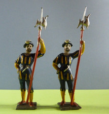 CBG MIGNOT - 2 lansquenets avec hallebarde - Couleur bleu marine